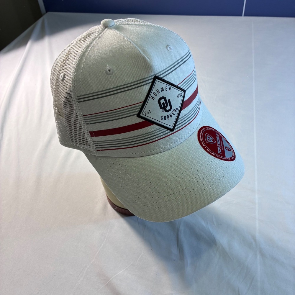 Oklahoma Sooners Top of the World White Trucker Hat Boomer Sooner OU Snapback